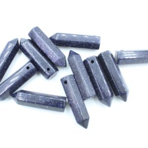 Blue Sand Stone Pencil Pendant - 30 x 10mm