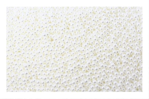 4mm Pearl - Plastic - White - NO HOLE - Price Per Gram