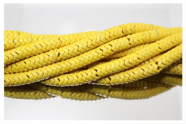 Snake Beads - 10mm - Yellow - 40cm Strand