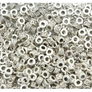 Spacer Bead / Loop - 5 x 3mm - Large Hole - Antique Silver