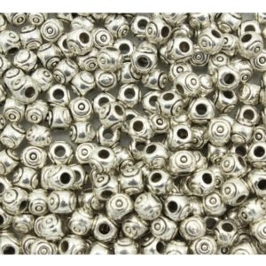 Patterned Round - 5mm - Antique Silver
