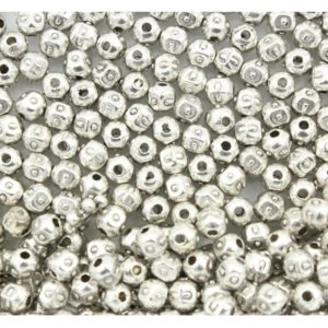 Mine Bead - 4mm - Antique Silver