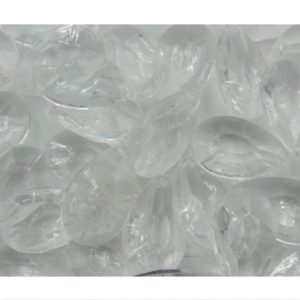 28 x 18mm - Faceted Pear Drop - Clear