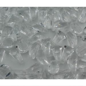 18 x 11mm - Faceted Drop / Sliced base - Clear
