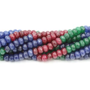 Jade - Fac Rondelle - Mix Colour Dyed - 6mm -38cm Strand