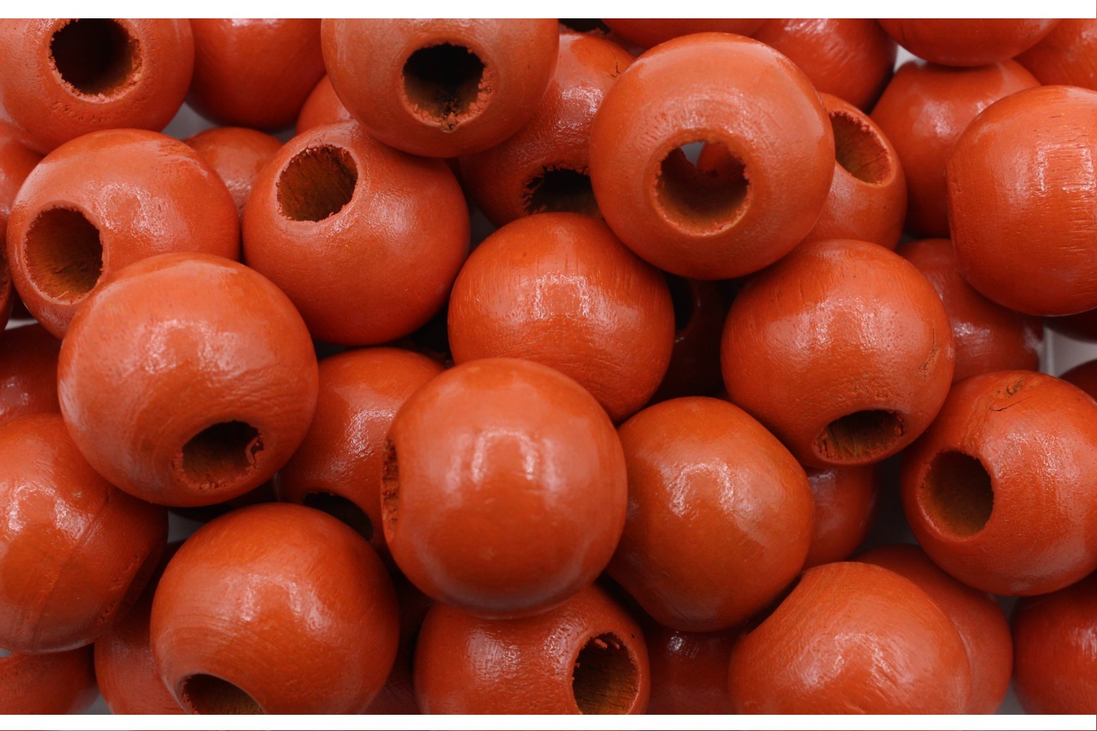 Wood 25mm Round Orange Bead, Trimming & Craft Co