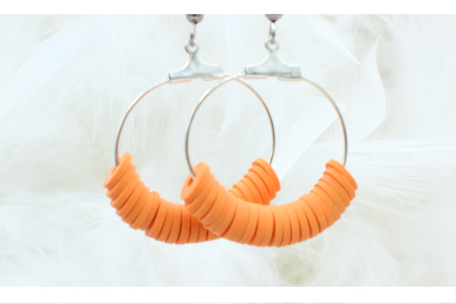 Polymer Hoop Earring 30mm Orange Bead, Trimming & Craft Co