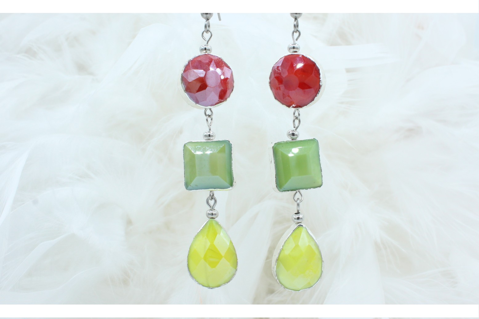 Glass 3 Shape Earring 62mm Bead, Trimming & Craft Co