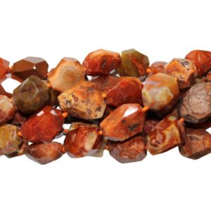 Red Carnelian - Faceted Nugget - 30mm - 40cm Strand