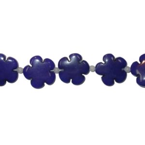 Jade Flower - 20mm - Dyed - Blue - 44cm Strand