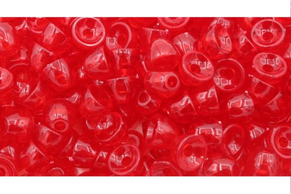 Bell Bead - 12 x 10mm - Red Transparent