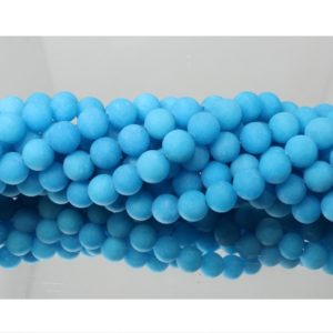 Jade Matte - Dyed Blue - 8mm Round - 40cm Strand
