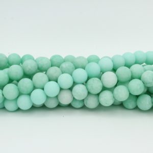 Jade Matte - Dyed Lt Green - 8mm Round - 40cm Strand