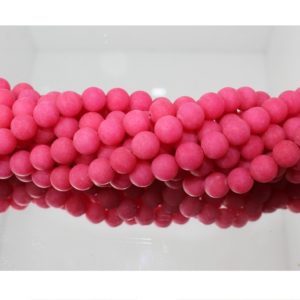 Jade Matte - Dyed Pink - 8mm Round - 40cm Strand