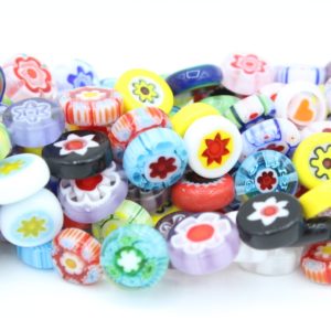 Millefiori Style - 10mm Coin - 40cm Strand