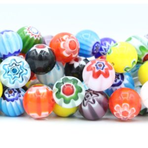 Millefiori Style - 12mm Round - 40cm Strand