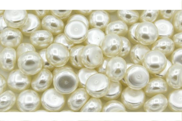Round Flat Back Pearl - 6mm - White