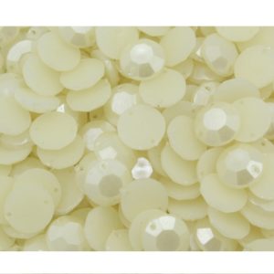 Faceted Flat Back Pearl - 10mm - Sew On