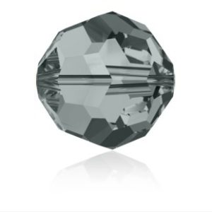 Round Faceted - 3mm - Black Diamond