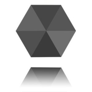 Hexagon Spike Bead - 5.5mm - 1 Hole - Hematite