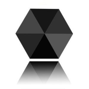 Hexagon Spike Bead - 5.5mm - 1 Hole - Jet