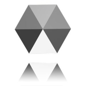 Hexagon Spike Bead - 5.5mm - 1 Hole - Light Chrome