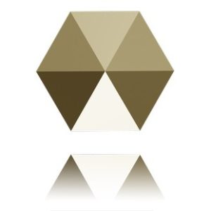 Hexagon Spike Bead - 5.5mm - 1 Hole - Metallic Lt Gold