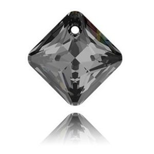 Princess Cut Pendant - 9mm - Silver Night