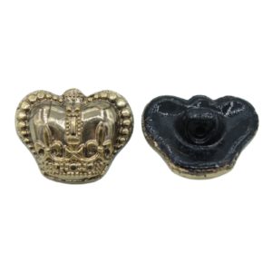 Crown Button - 16 x 13mm - Antique Gold