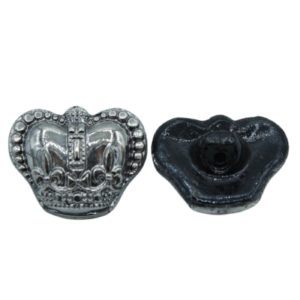 Crown Button - 16 x 13mm - Antique Silver