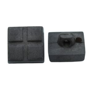 Square Tile Button - 10mm - Dark Brown