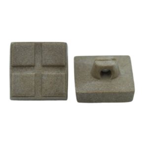 Square Tile Button - 16mm - Brown