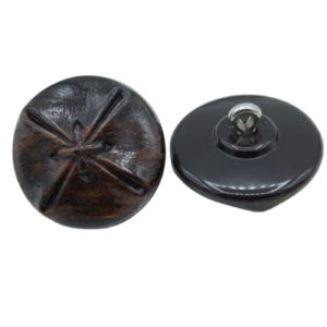 Round / Stitch Button - 20mm - Dark Brown