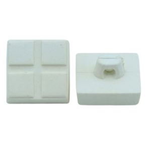 Square Tile Button - 16mm - Cream