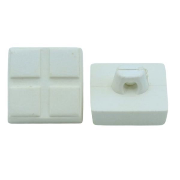 Square Tile Button - 16mm - Cream