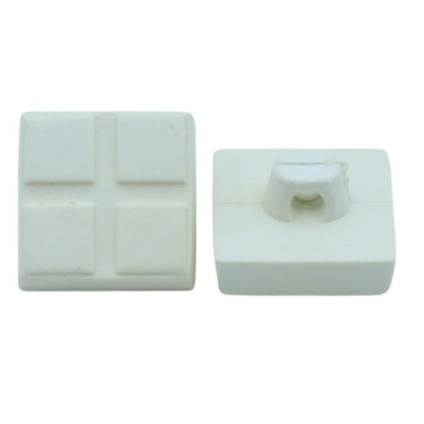 Square Tile Button – 16mm – Cream – Bead, Trimming & Craft Co