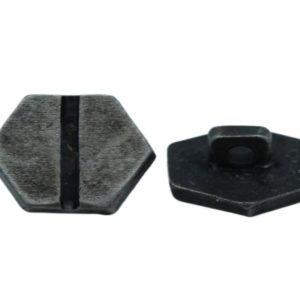 Hexagon Button - 12mm - Gun Metal