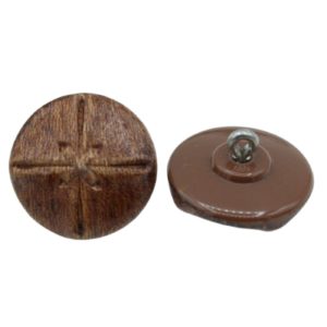 Round / Stitch Button - 20mm - Brown