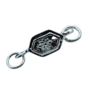 S Clasp - Fancy - 24 x 10mm - Antique Silver