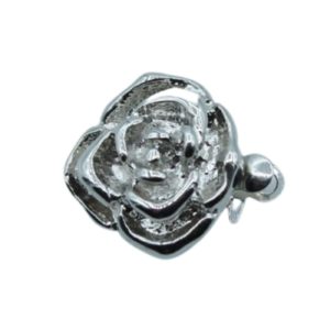 Rose Clasp - 12mm - Antique Silver