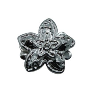 Floral Clasp - 2 Row - 15mm - Antique Silver