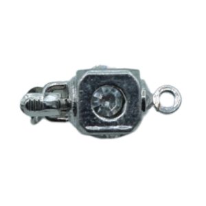 Crystal Cube Clasp - 14 x 6mm - Antique Silver