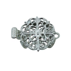 Filigree Clasp - 1 Row - 20mm - Antique Silver