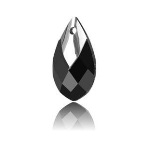 Metallic Cap Pear Shaped Pendant - 18mm - Jet