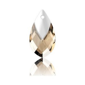 Metallic Cap Pear Shaped Pendant - 18mm - Lt Col Topaz