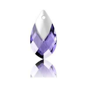 Metallic Cap Pear Shaped Pendant - 18mm - Tanzanite