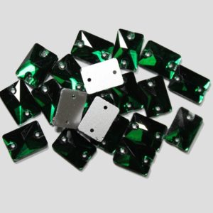 Baguette - 10 x 14mm - Emerald Foiled