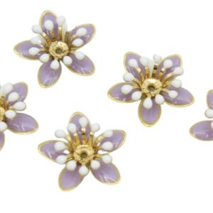 Enamel Flower / Stamen - 16mm - Purple
