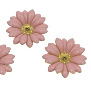 Enamel Flower - 30mm - Pink