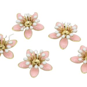 Enamel Flower / Stamen - 16mm - Pink